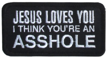 Stock Motorcycle Patch - Jesus Loves You
