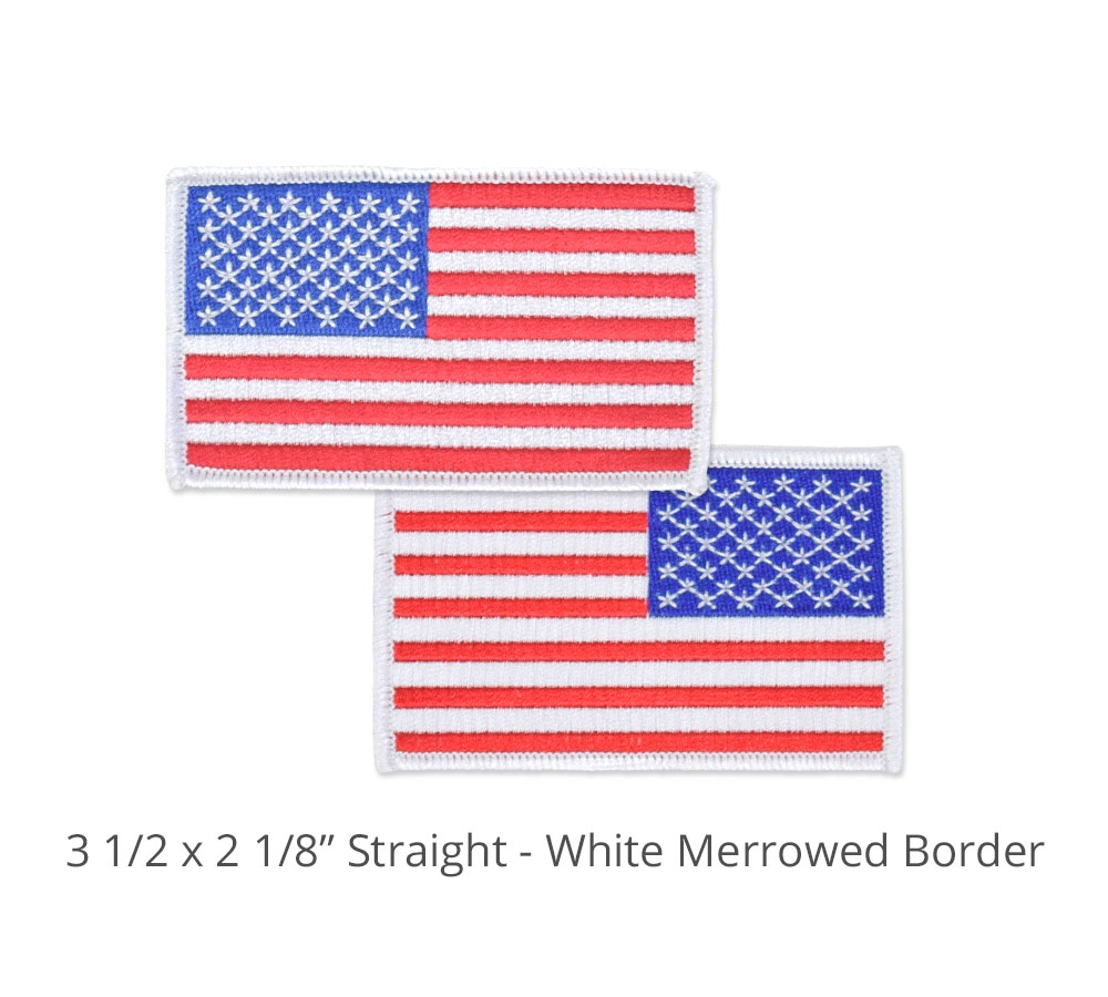 Embroidered American Flag Patch w/Gold Border & Heat Seal Backing —  AllStitch Embroidery Supplies